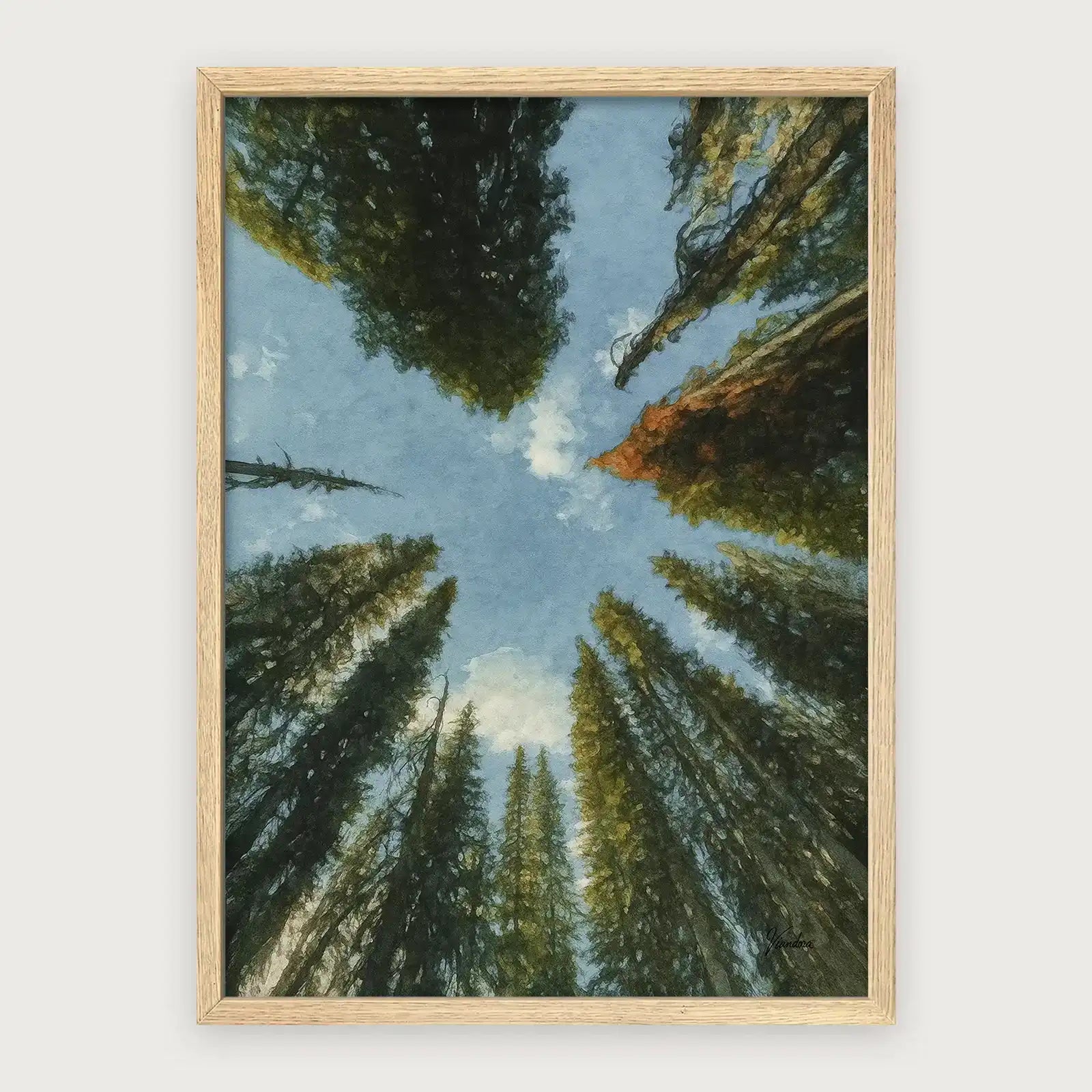 viandora-banff-canopy-acquerello-poster-con-cornice-legno-chiaro-1x1