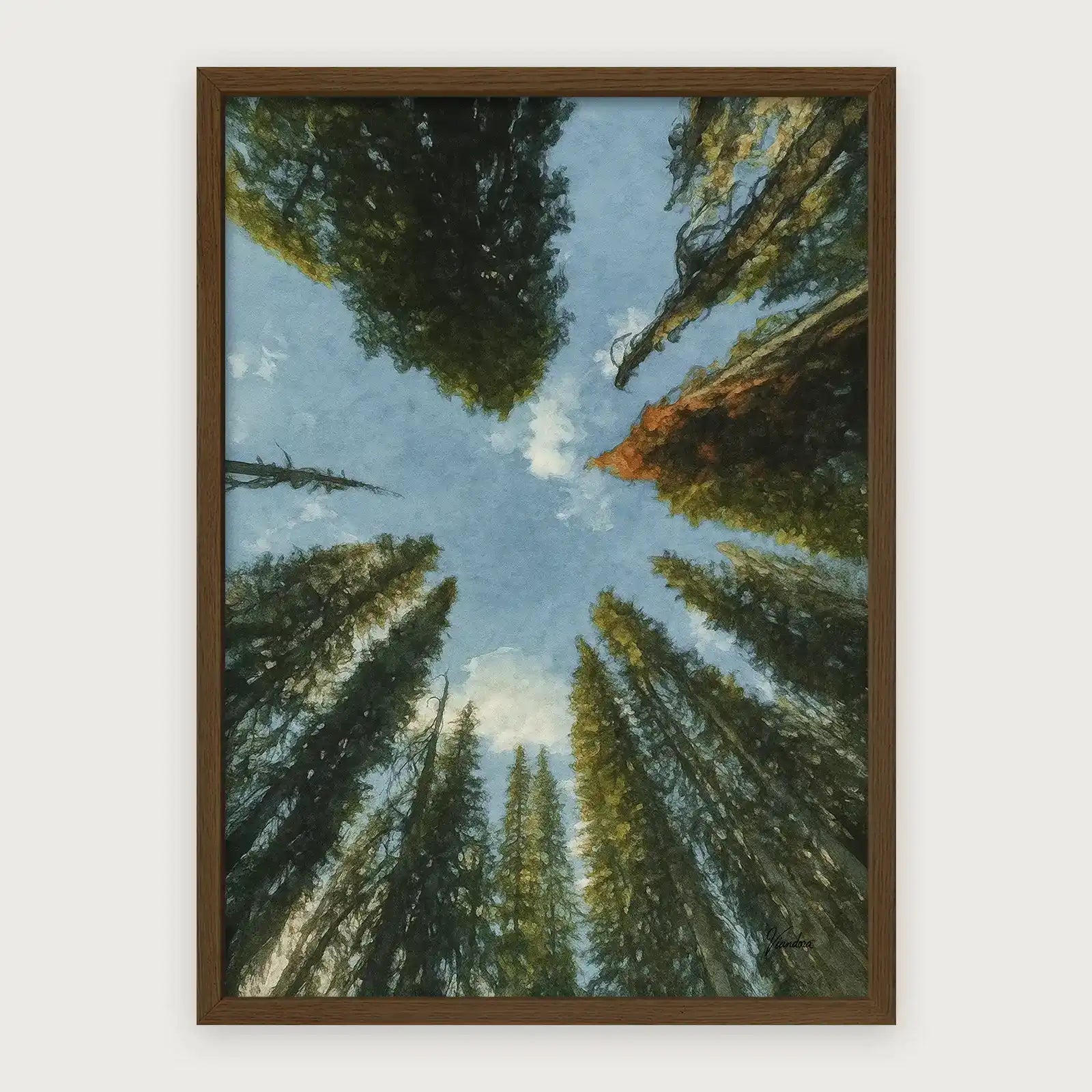 viandora-banff-canopy-acquerello-poster-con-cornice-legno-scuro-1x1