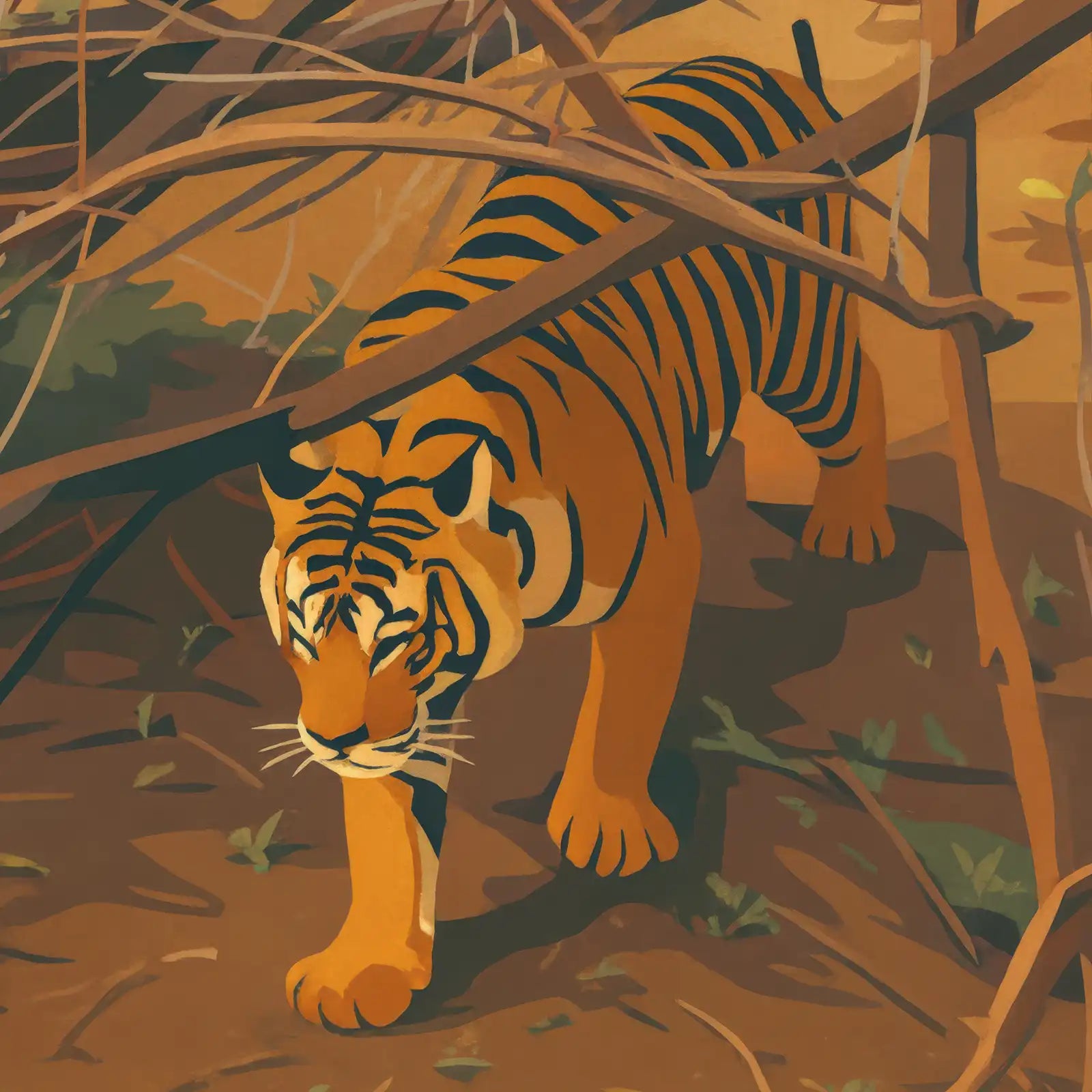 viandora-bengal-tiger-poster-moderno-dettaglio-1x1