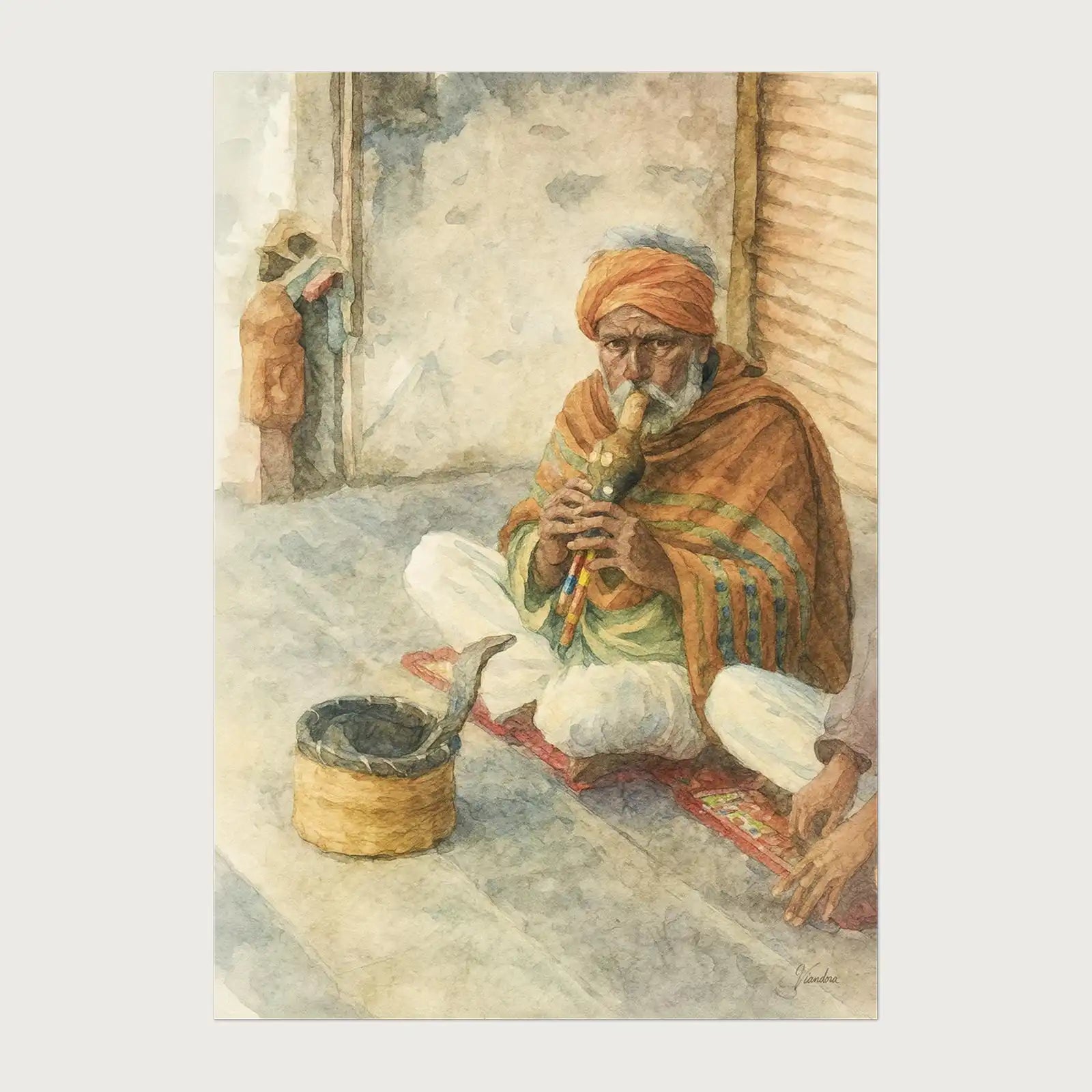 viandora-jaipur-charmer-acquerello-poster-1x1
