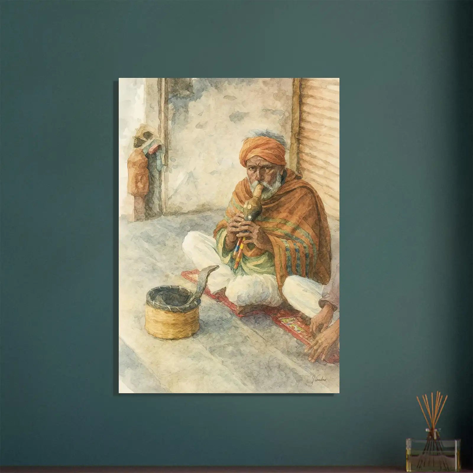 viandora-jaipur-charmer-acquerello-poster-ambiente-a-1x1