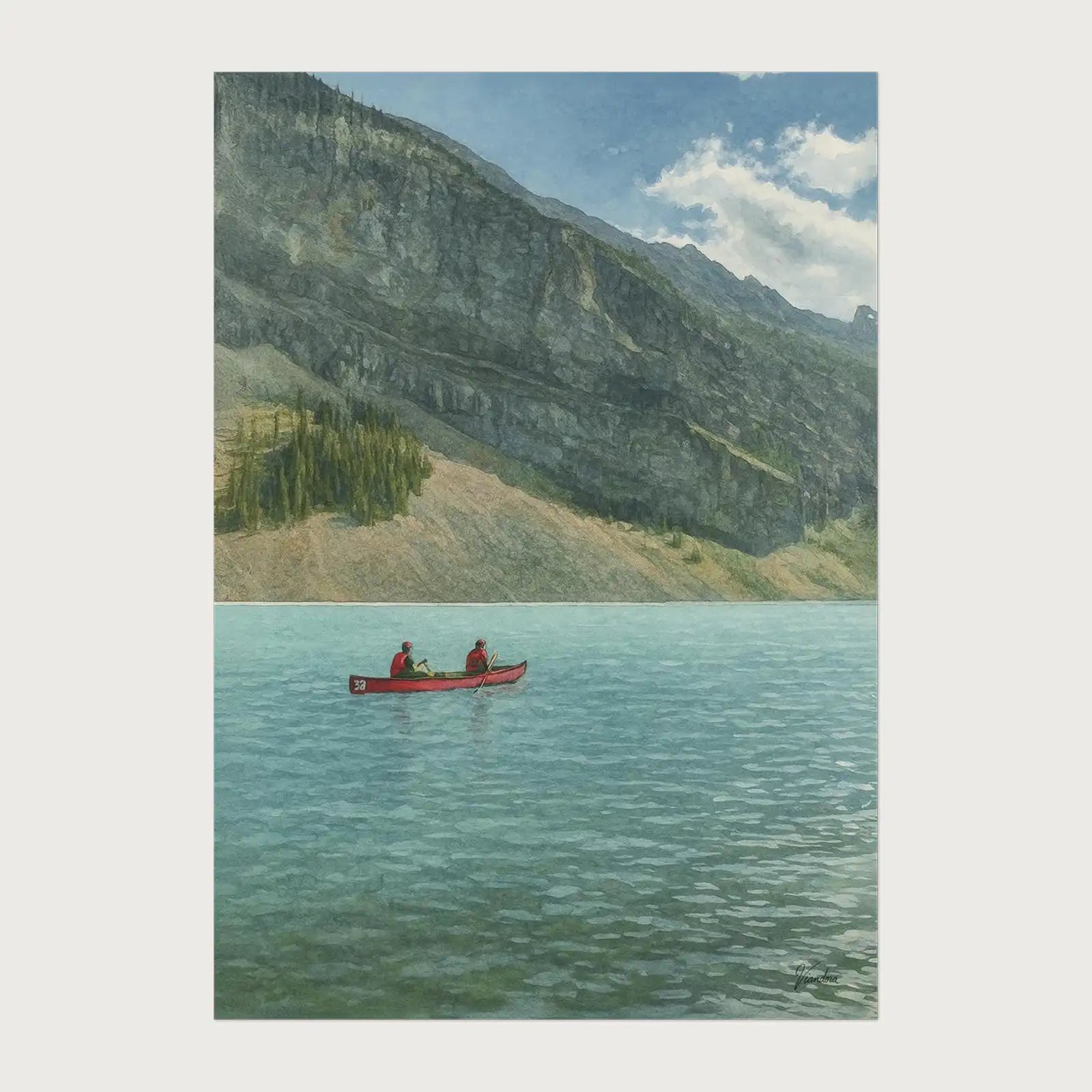 viandora-lake-louise-paddle-acquerello-poster-1x1
