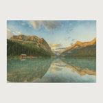 viandora-lake-louise-sunrise-acquerello-poster-1x1