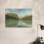 viandora-lake-louise-sunrise-acquerello-poster-ambiente-a-1x1