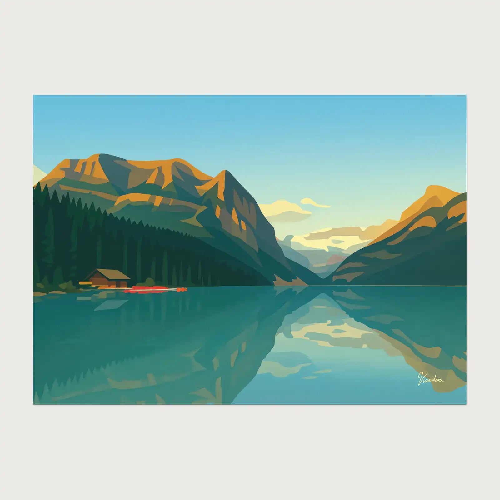viandora-lake-louise-sunrise-poster-moderno-fronte-1x1