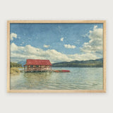 viandora-maligne-lake-acquerello-poster-con-cornice-legno-chiaro-1x1