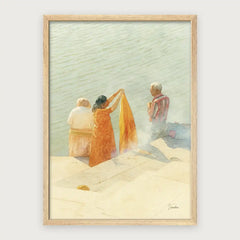 viandora-pushkar-waters-acquerello-poster-con-cornice-legno-chiaro-1x1