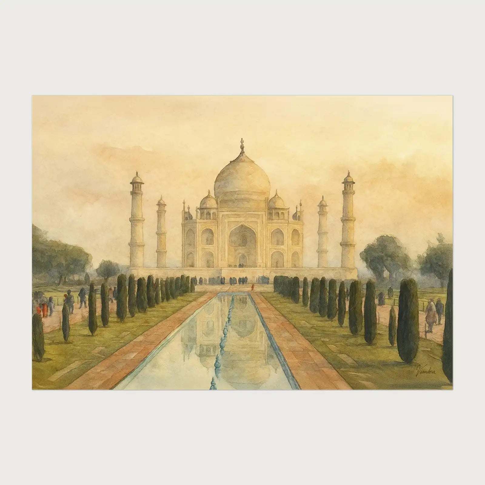 viandora-taj-mahal-acquerello-poster-1x1