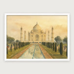 viandora-taj-mahal-acquerello-poster-con-cornice-bianco-1x1
