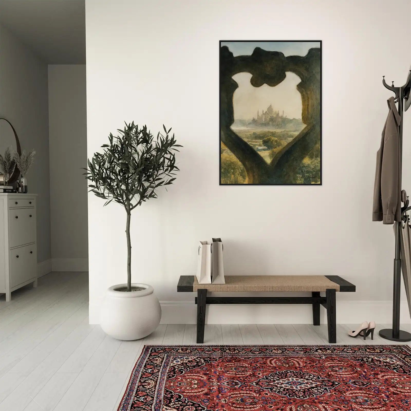 viandora-taj-mahal-beyond-acquerello-poster-con-cornice-ambiente-a-1x1