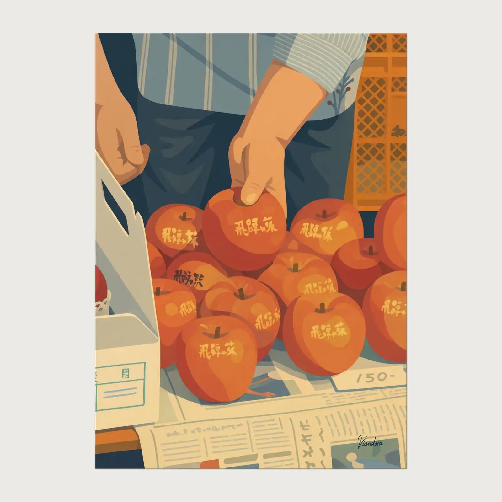 viandora-takayama-market-poster-moderno-fronte-1x1
