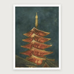 viandora-tokyo-senso-ji-acquerello-poster-con-cornice-bianco-1x1