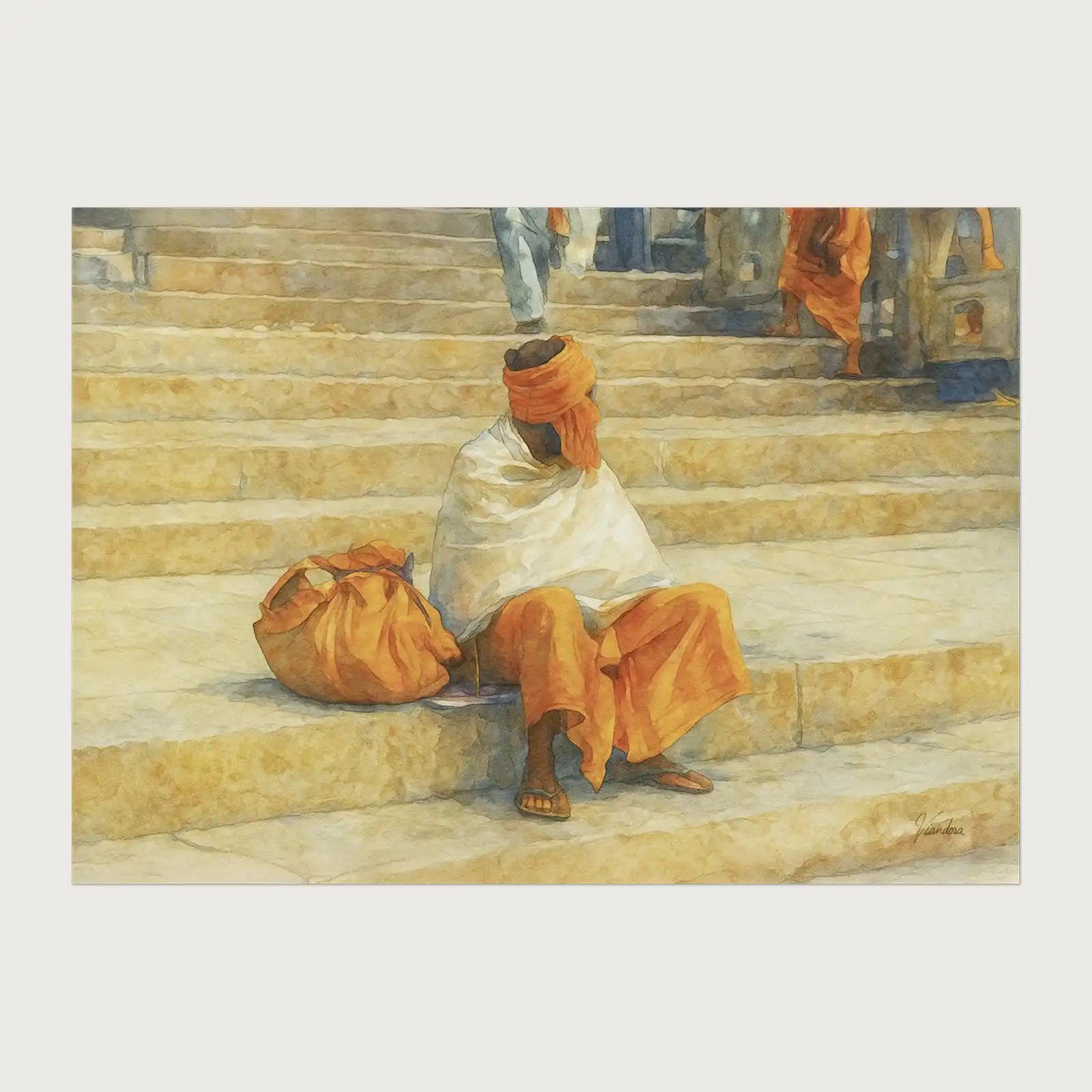 viandora-varanasi-sadhu-acquerello-poster-1x1